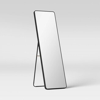 18 x 60 Metal Aluminum Cheval Floor Mirror Black