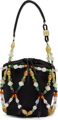 Bead-embellished Satin Bucket bag