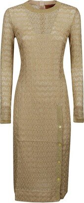 Logo Sleeved Knitted Dress