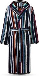 Chandler Metallic Stripe Hooded Bathrobe