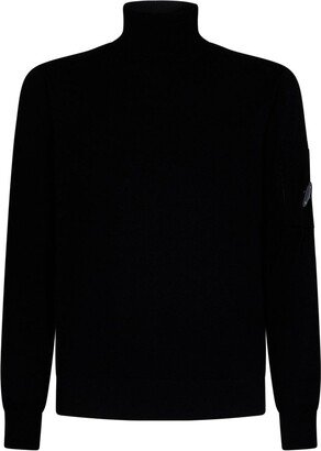 Lens-Detailed Roll-Neck Knitted Jumper