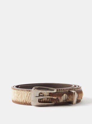 Minimal Western Calf Hair Belt