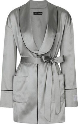 KIM Satin pajama shirt with belt