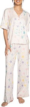 Star Splatter Pajama Pants Set With Headband