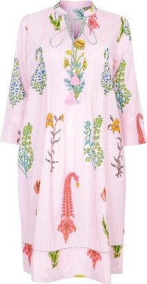 Nologo-Chic Botanical Tassel Kurta Cotton Himalayan Pink