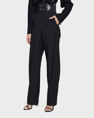 High-Rise Belted Wide-Leg Pants