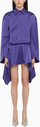 Purple satin mini dress