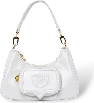 Vicky Eyelike-Embossed Zipped Shoulder Bag