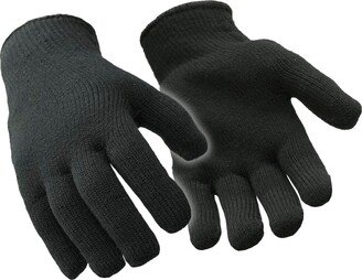 Men's Heavyweight Acrylic Loop Terry Knit Glove Liners Black (Pack of 12 Pairs)