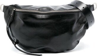 Logo-Embossed Leather Belt Bag-AC