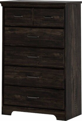 Versa 5 Drawer Chest Rubbed Black