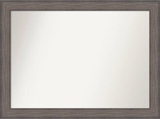 43 x 32 Non-Beveled Country Barn Wood Bathroom Wall Mirror Brown