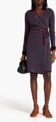 Charissa jacquard-knit wrap dress