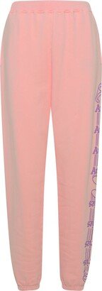 Pink Cotton Column Pants