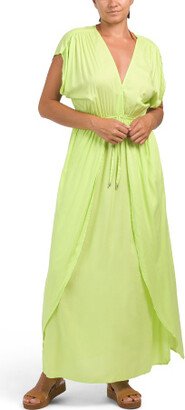 TJMAXX Maxi Deep V-Wrap Front Cover-Up For Women