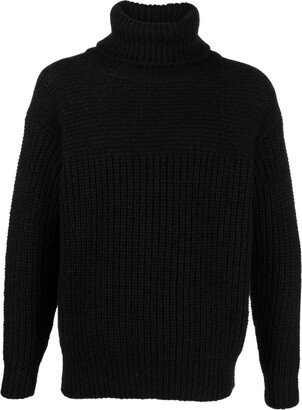 Roll-Neck Chunky-Knit Jumper-AA