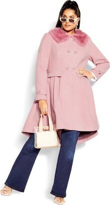 Women's Plus Size Grandiose Coat - blush - 14W