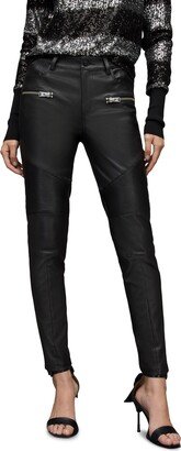 Suri Leather Biker Jeans