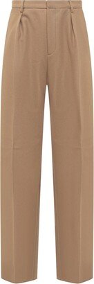 Straight-Leg Pleat-Detailed Trousers