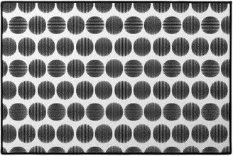 Door Mats: Tossed Spheres - Black And White Door Mat, Black