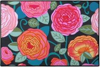 Door Mats: Climbing Rosa Vines - Multi Door Mat, Multicolor