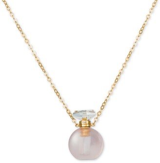 Rose Quartz Perfume Jewelry Bottle 20-24 Pendant Necklace (10 ct. t.w.) in 14K Rose Gold-Plated Silver - Rose Quartz Strawberry Gold Plated