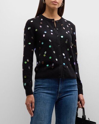 Cashmere Button-Down Sequin Cardigan