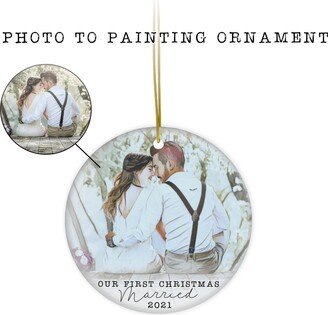 Our First Christmas Married Ornament | Anniversary 1st Wedding Couples Gift 1 Year