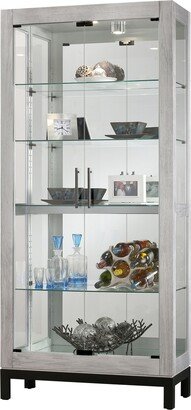 Quinn II Silver Wood 5-shelf Curio Cabinet