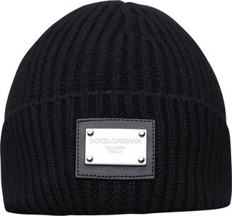 Black Beanie In Virgin Wool