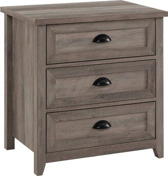 Fontella Transitional 3 Drawer Nightstand Gray Wash - Saracina Home