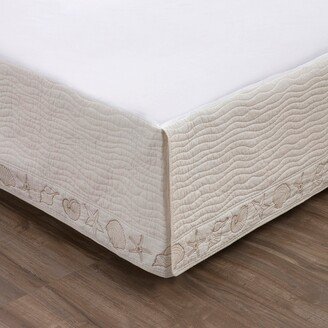 Coastal Seashell Quilted 18-inch Drop Bedskirt