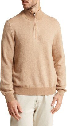 Birdseye Quarter Zip Cashmere Sweater