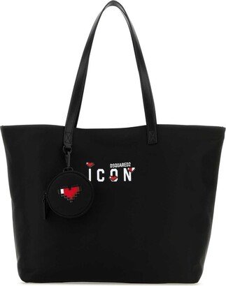 Icon Logo-Printed Top Handle Bag