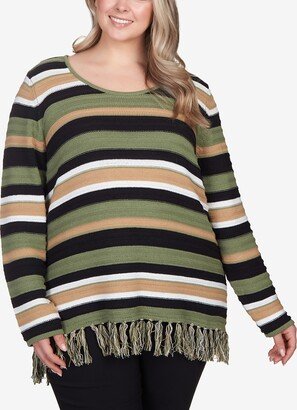 Hearts Of Palm Plus Size All About Olive Long Sleeve Sweater