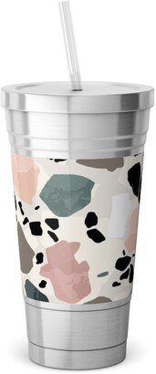 Travel Mugs: Terazzo Inspired - Multi Stainless Tumbler With Straw, 18Oz, Multicolor