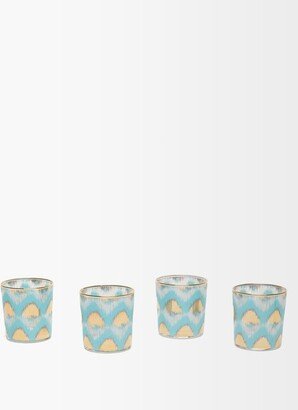 Set Of Four Ikat-print Tumbler Glasses