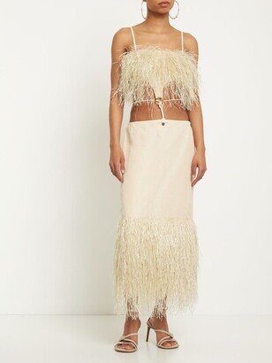 La Robe Raphia fringed midi dress