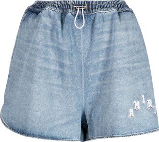 Logo-Print Denim Shorts-AG