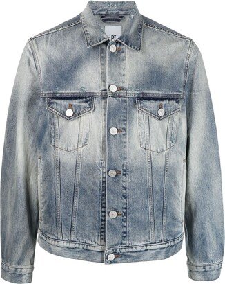 PT Torino Flap-Pocket Stonewashed Denim Jacket