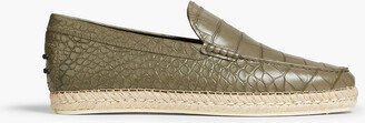 Croc-effect leather espadrilles-AA