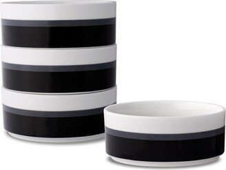 ColorStax Stripe Black Set of 4 Stax Cereal Bowls