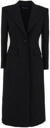 Double-Breasted Fitted Waist Long Coat