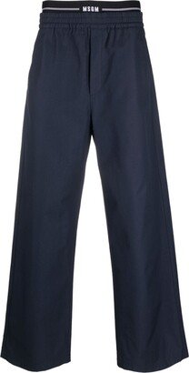 Logo-Waistband Straight-Leg Trousers-AC