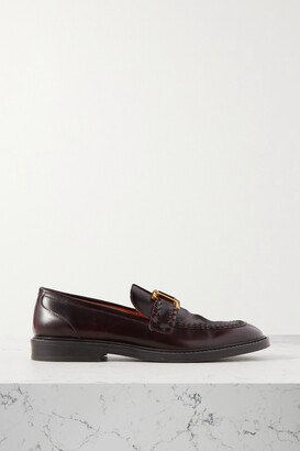 Marcie Embellished Leather Loafers - Purple