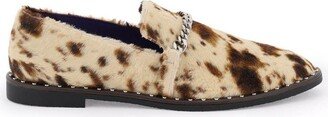 Falabella Animal-Printed Chain-Linked Loafers