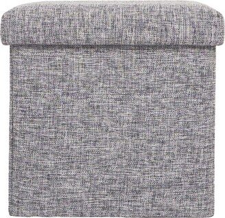 Small Decorative Grey Foldable Cube Ottoman for Living Room, Bedroom, Dining, Playroom or Office