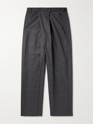 Wide-Leg Prince of Wales Woven Trousers