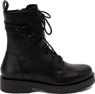 Combat Boots With `Oval T` Strap