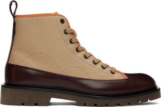 Tan Logo High-Top Sneakers